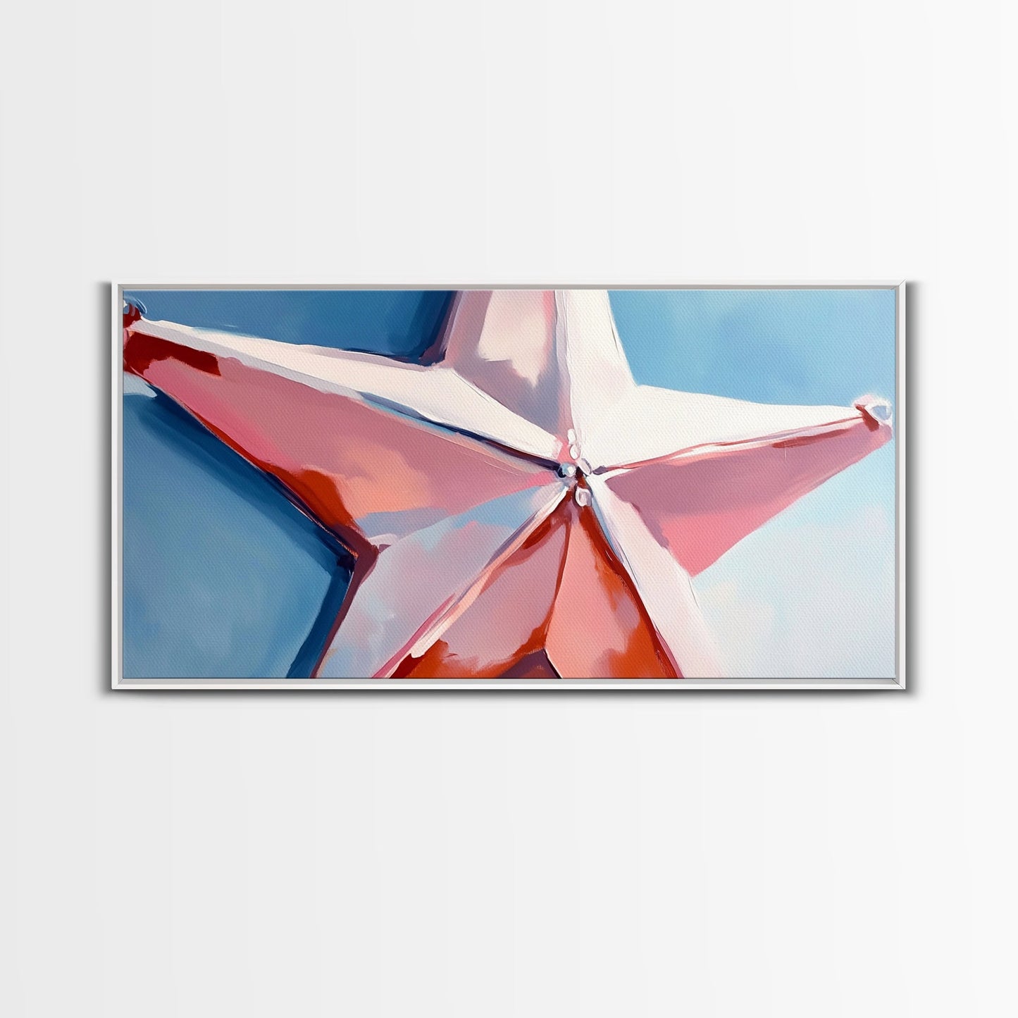 Star Ornament, Festive Art, Framed Canvas Print, Christmas Wall Decor, Holiday Aesthetic, Minimalist Festive Painting, Modern Home Art