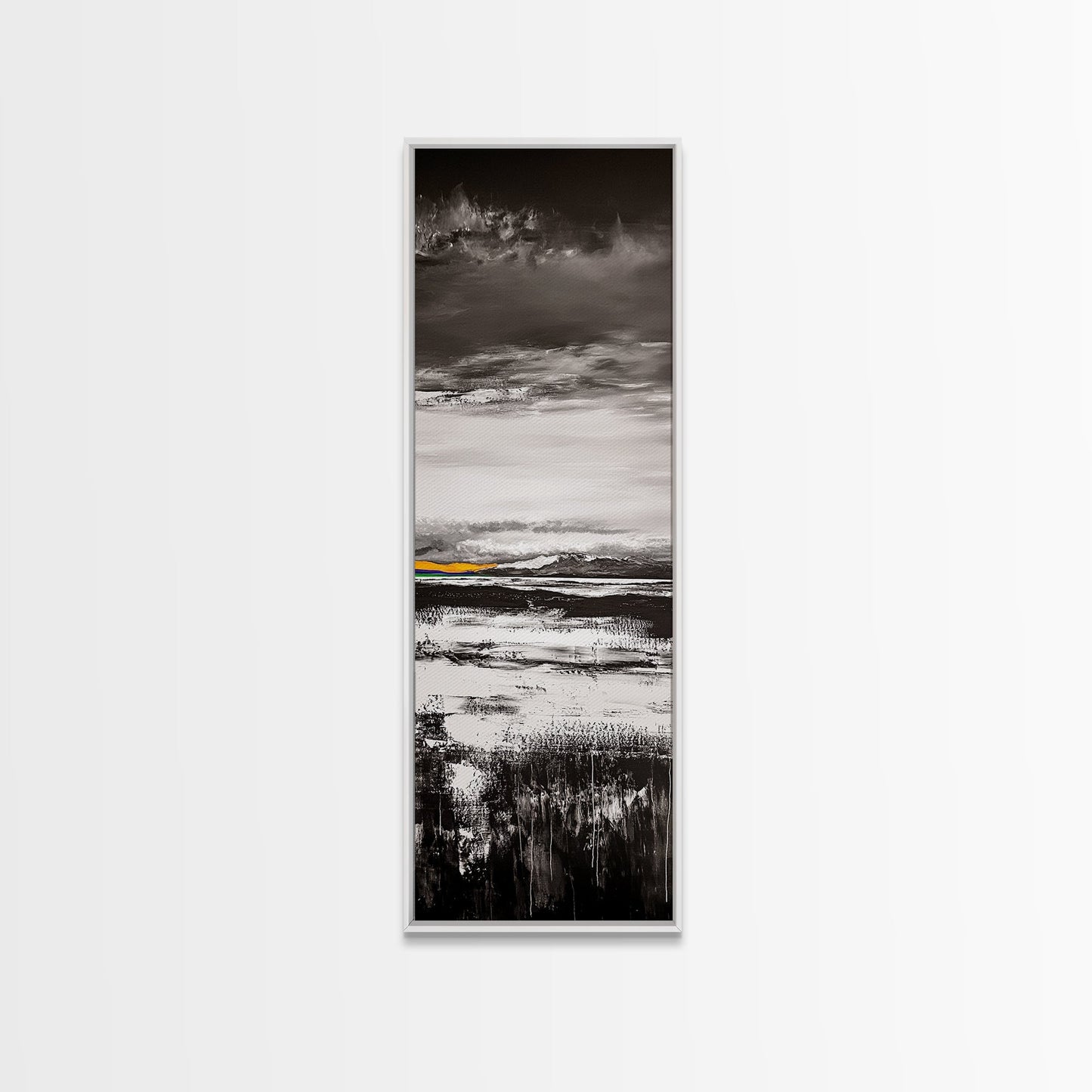 Moody Landscape Art, Black and White Painting, Nature Inspired Wall Decor, Rustic Home Accent, Modern Minimalist Style, Canvas Print