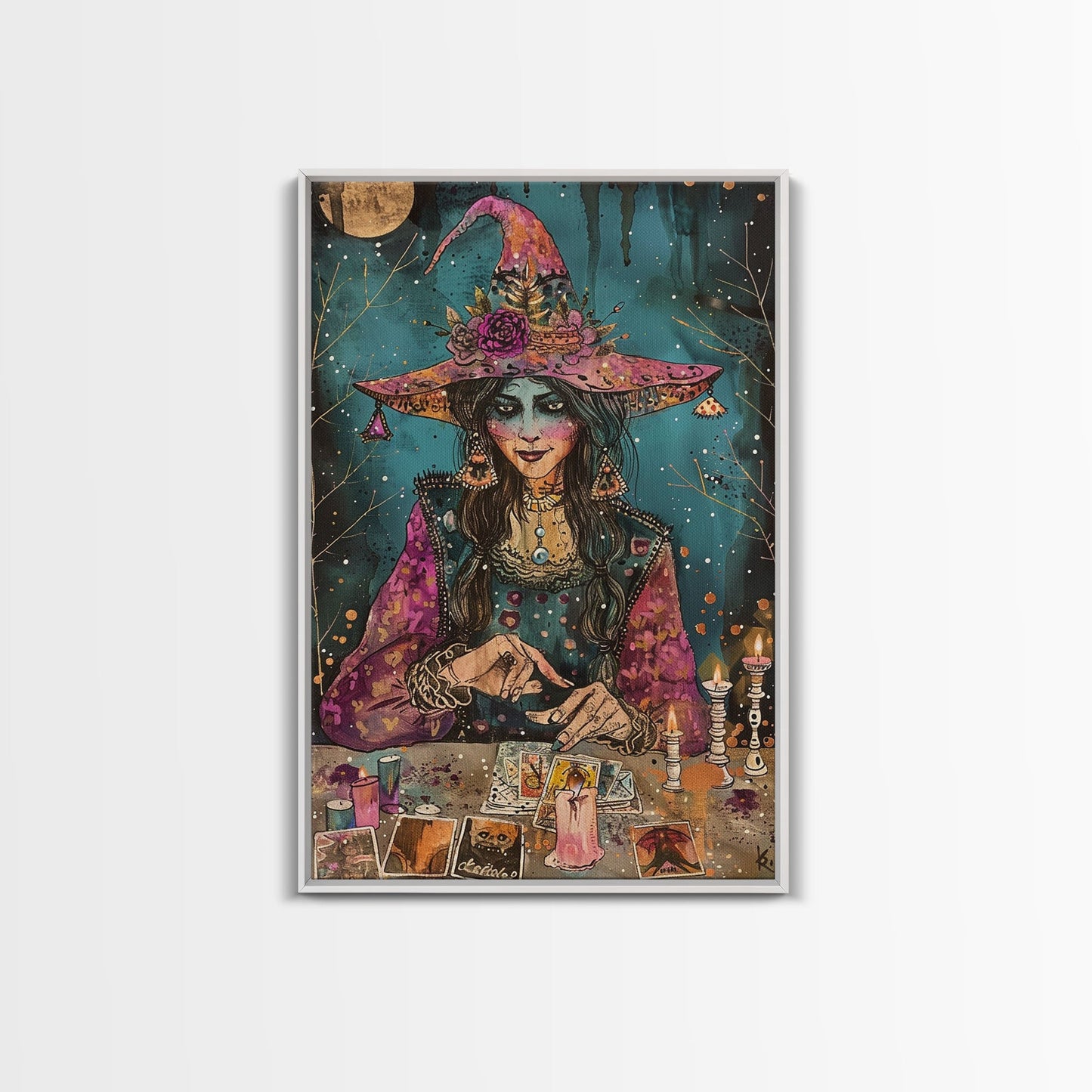 Halloween Haunted Doll, Framed Canvas Print, Wall Art, Spooky Decor, Halloween Decoration, Living Room Art, Unique Gift