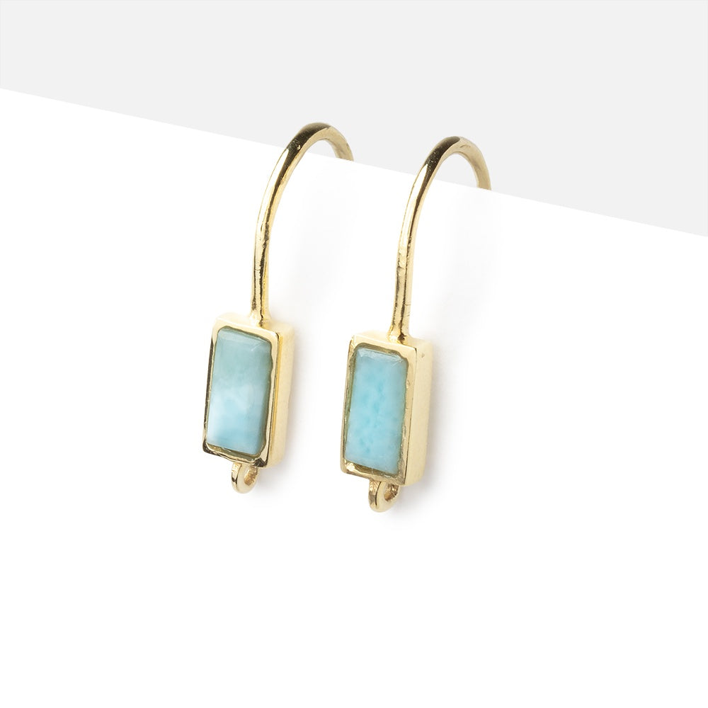 Vermeil Larimar Baguette Earwire Set of 2 pieces