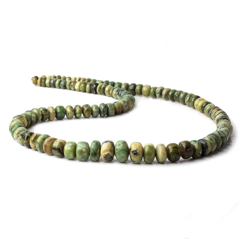 5.5-11mm Green Opal plain rondelle beads 18 inch 90 pieces