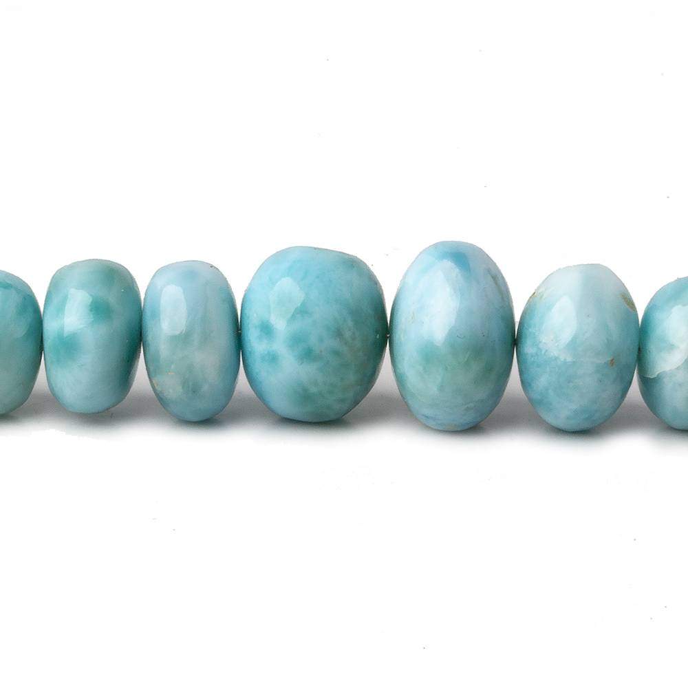 5.5-12mm Larimar plain rondelles 18 inch 105 beads AAA