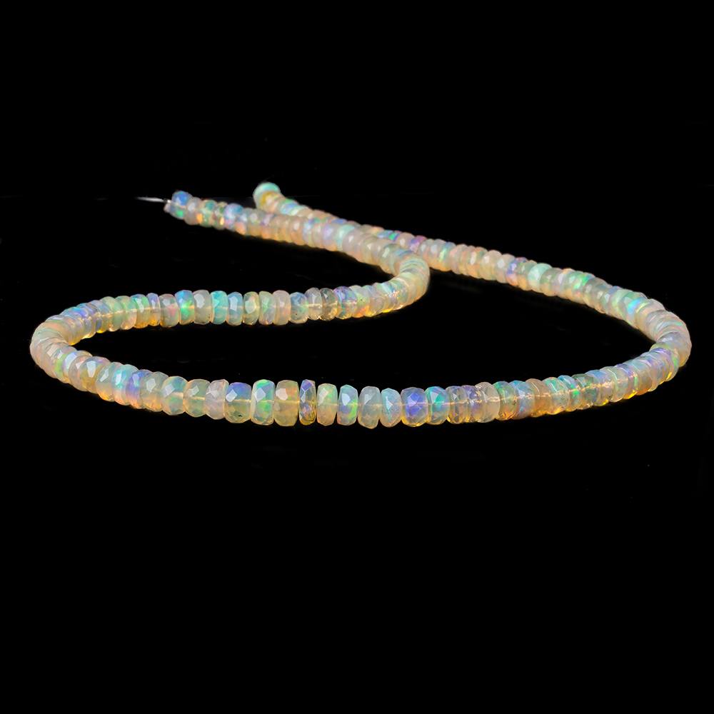 5.5-7mm Golden Ethiopian Opal Faceted Rondelles 18 inch 140 beads AAA