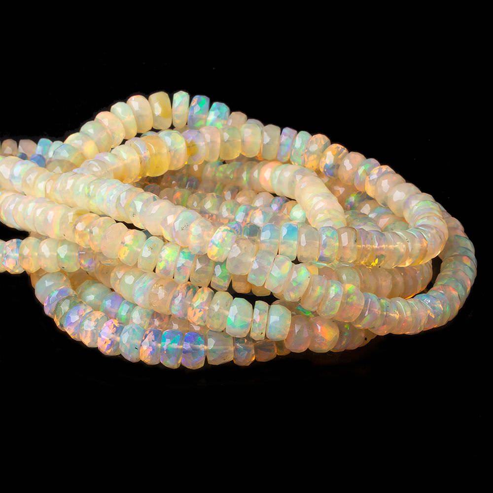 5.5-7mm Golden Ethiopian Opal Faceted Rondelles 18 inch 140 beads AAA