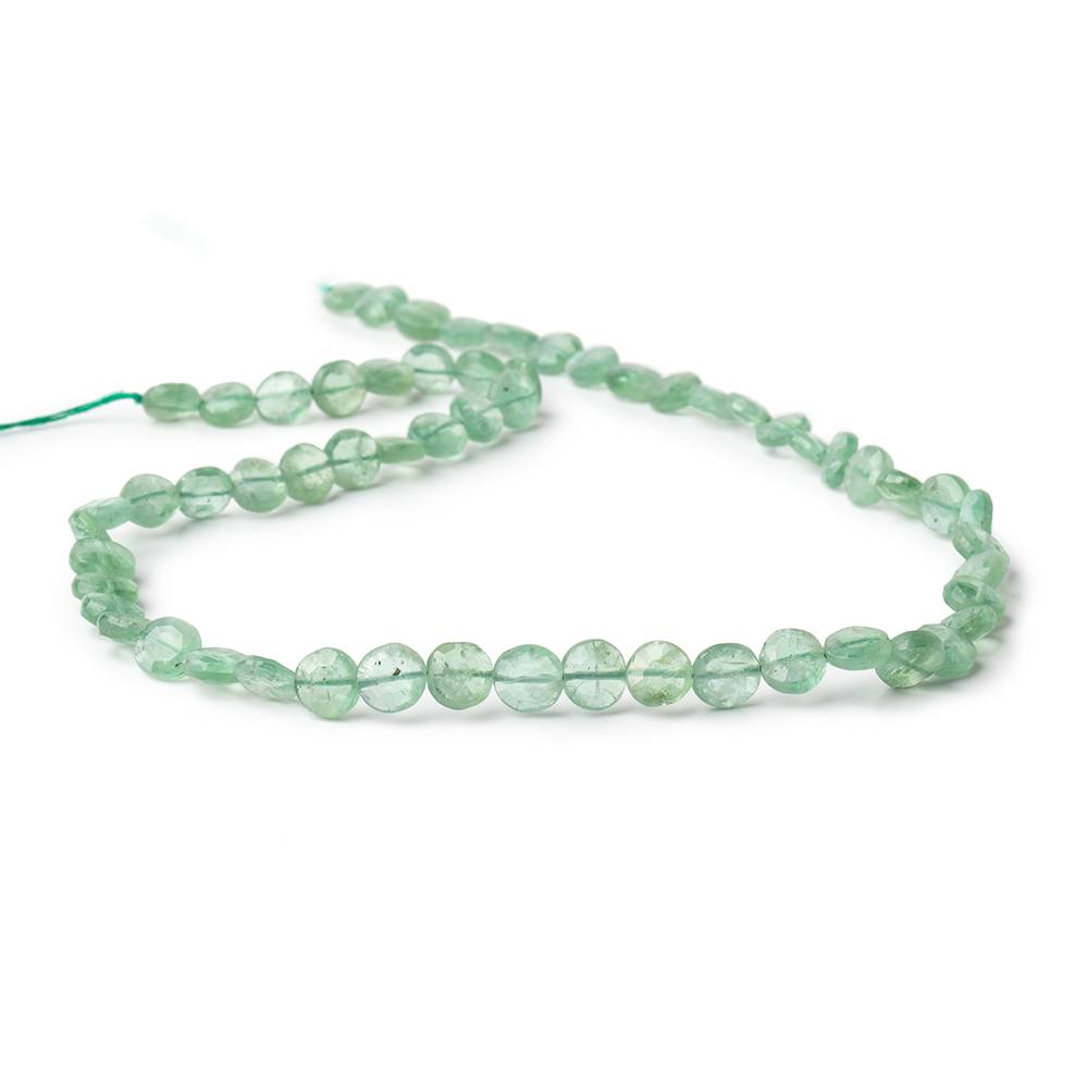 5.5-6mm Green Kyanite Faceted Coin Beads 14 inch 54 pieces