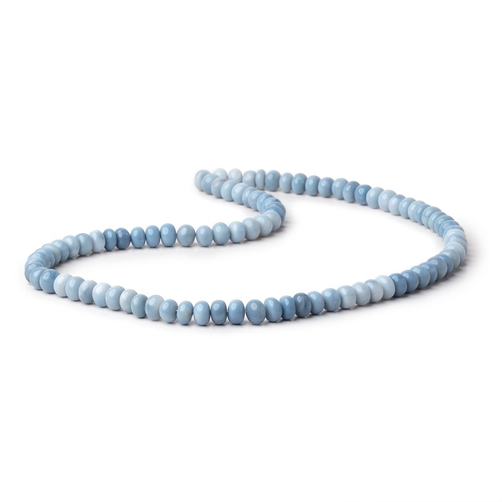 5.5-6mm Owyhee Blue Opal Plain Rondelle Beads 16 inch 93 pieces
