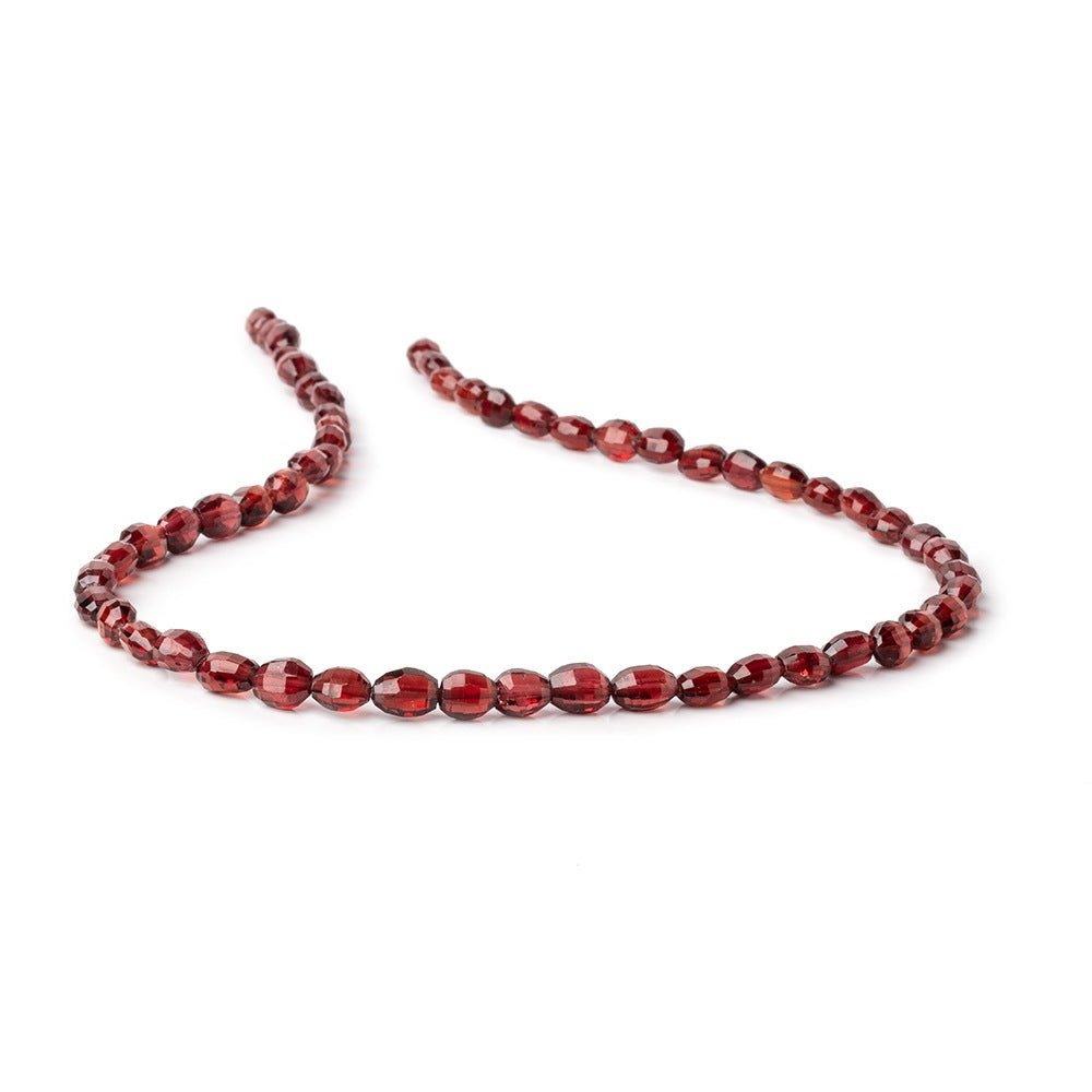 5.5-7mm Mozambique Garnet Faceted Oval Beads 14 inch 57 pieces