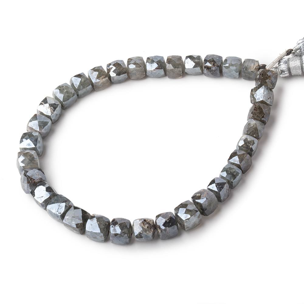 5.5-7mm Mystic Moss Aquamarine Faceted Cube Beads 8.5 inch 33 pieces