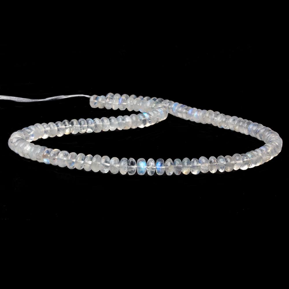 5.5-7mm Rainbow Moonstone plain rondelles beads 18 inch 135 pieces AA