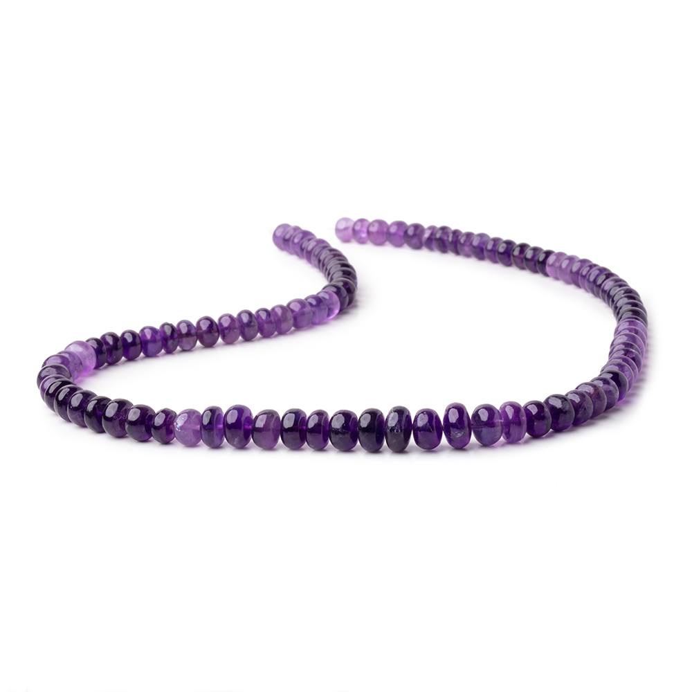 7-8mm African Amethyst Plain Rondelle Beads 16 inch 74 pieces