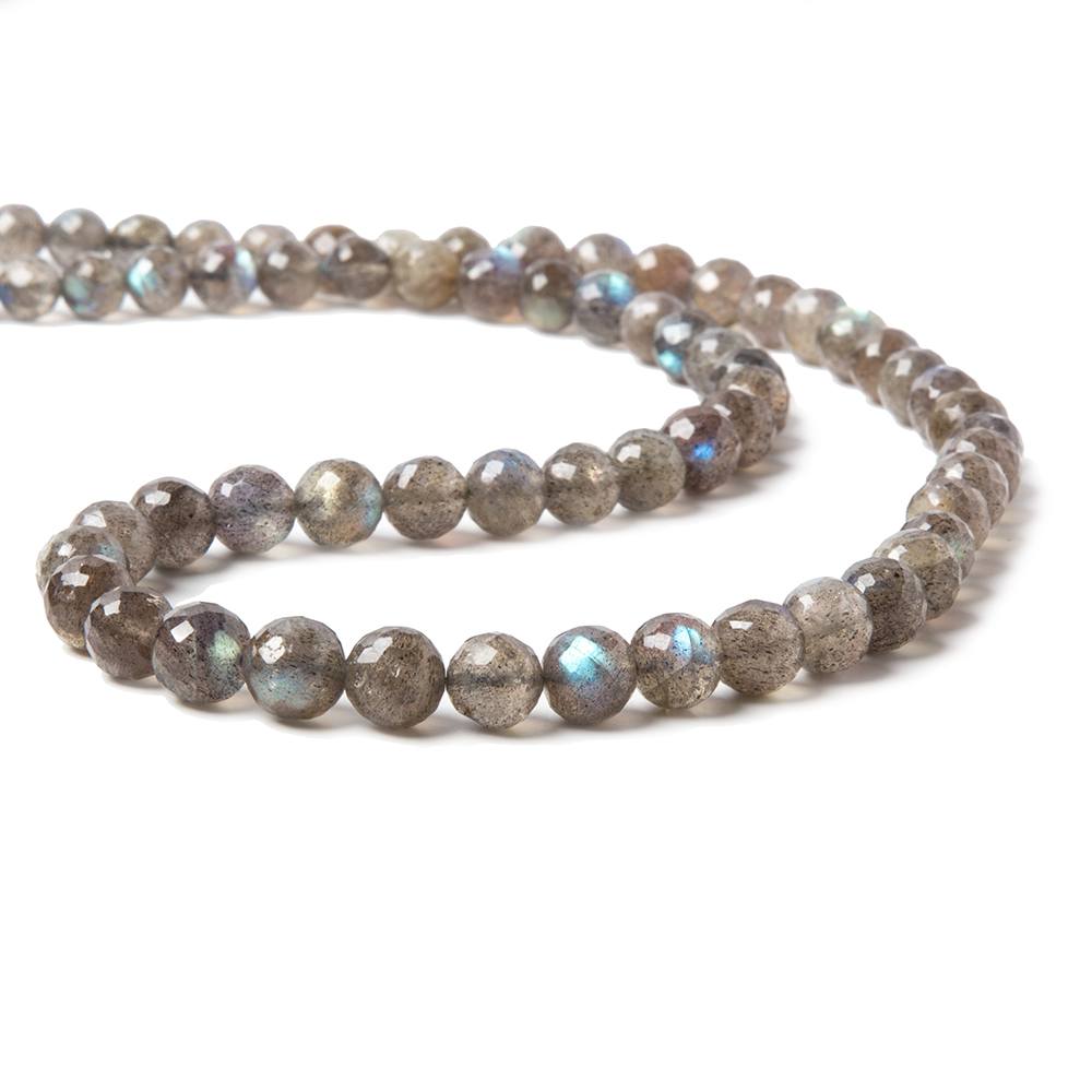 5.5-8mm Labradorite faceted round beads 17 inch 66 pieces