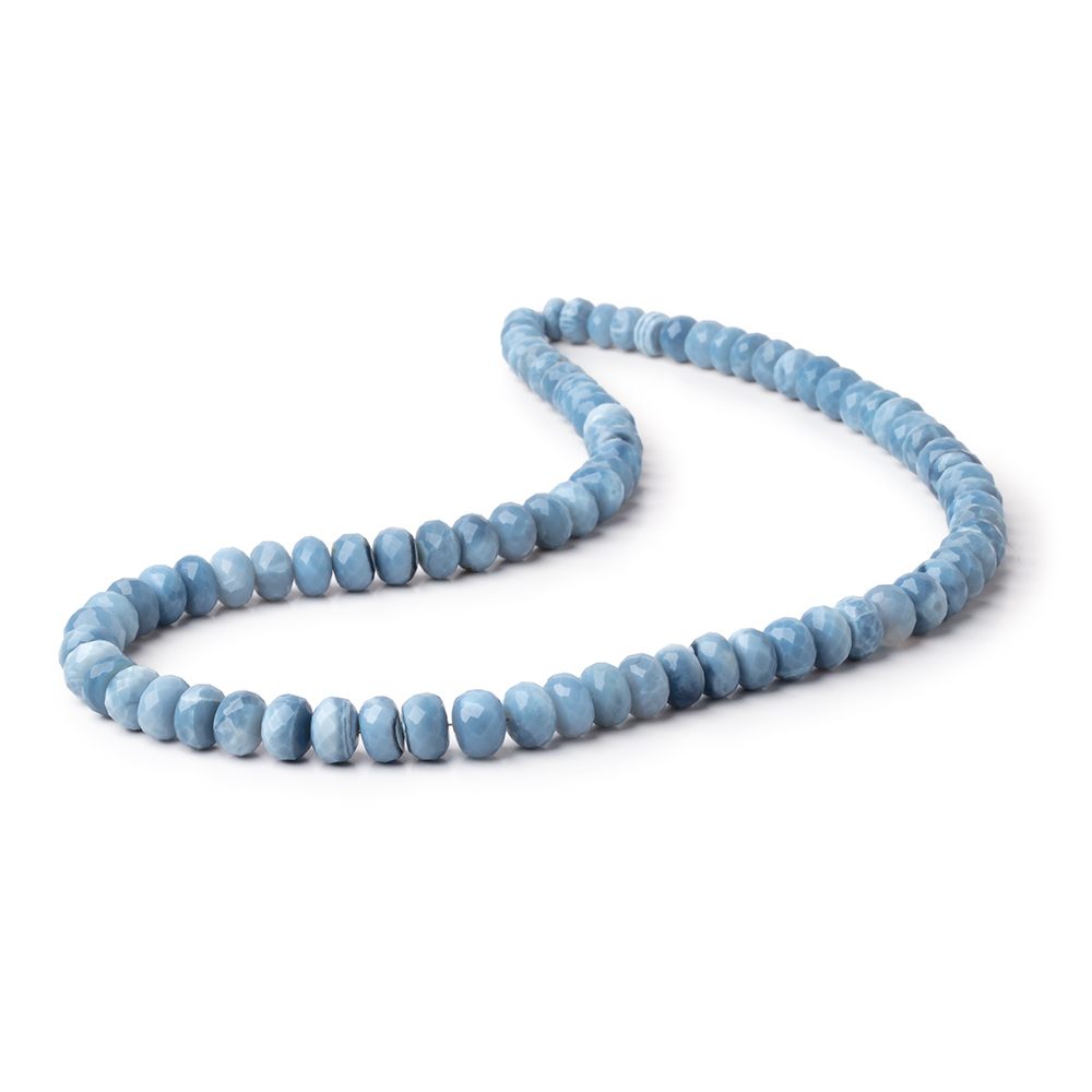 5.5-8mm Owyhee Blue Opal Faceted Rondelle Beads 15.75 inch 78 pieces