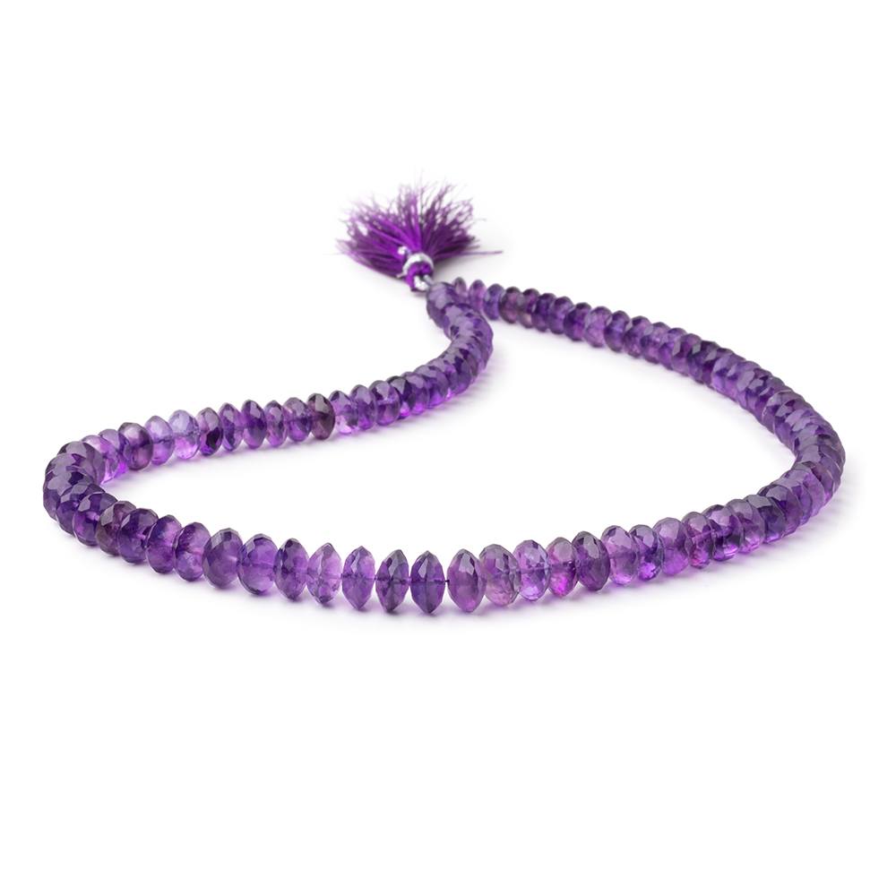 5.5-9mm Amethyst German Faceted Rondelles 16 inch 85 Beads
