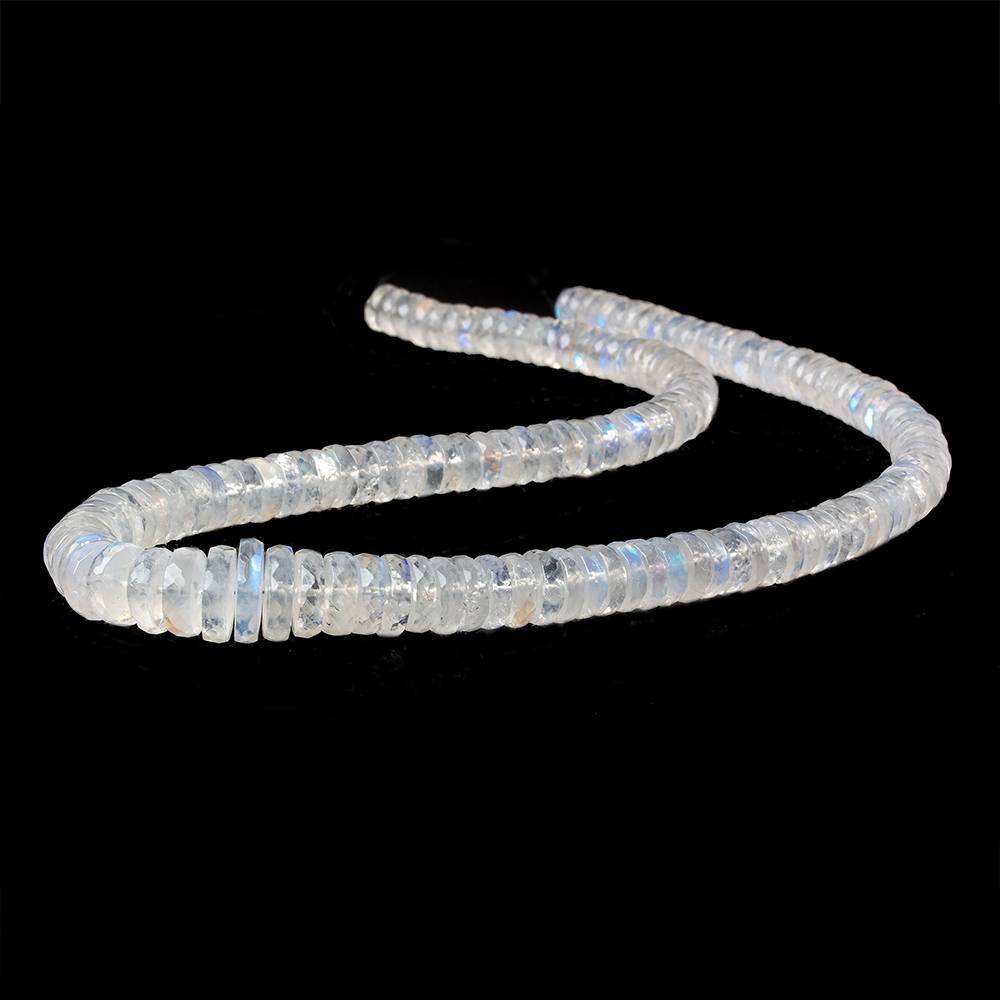 5.5mm - 10mm Rainbow Moonstone faceted heshi beads 14 inch 149 pieces AAA