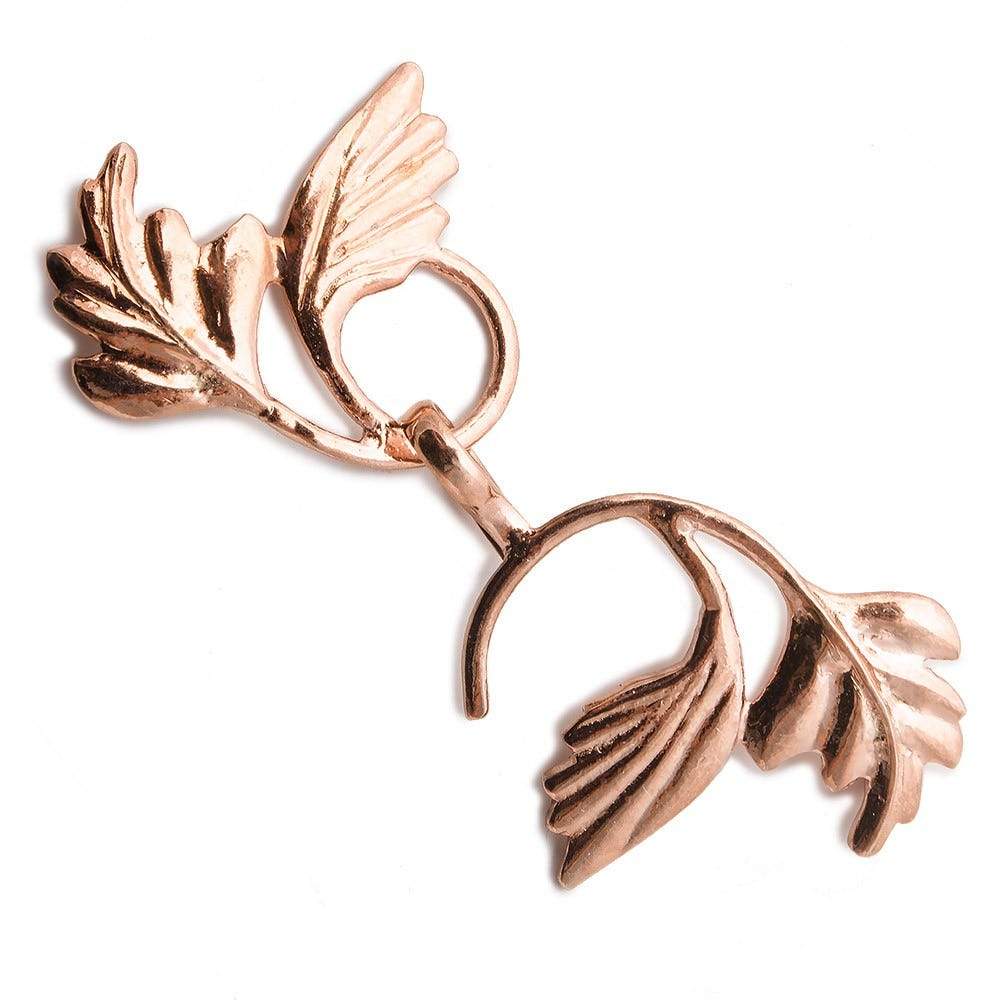 56x24mm Rose Gold plated Silver Hook & Eye Clasp acanthus Leaves 1 pcs
