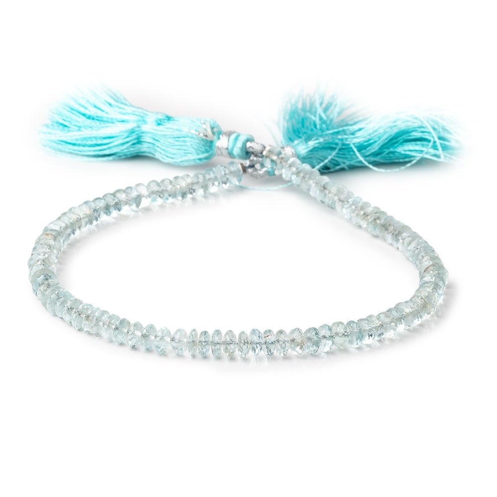 5mm Aquamarine Faceted Rondelle Beads 9 inch 95 pieces AA