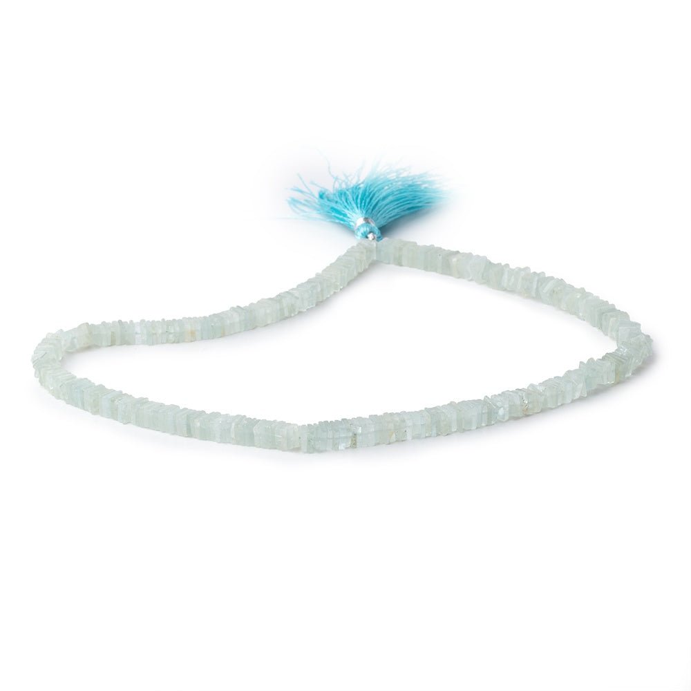 5mm Aquamarine Plain Square Heshi Beads 16 inch 318 pieces