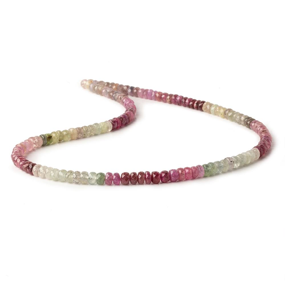 5mm Multi Color Umba Sapphire faceted rondelles 16 inch 135 beads AA