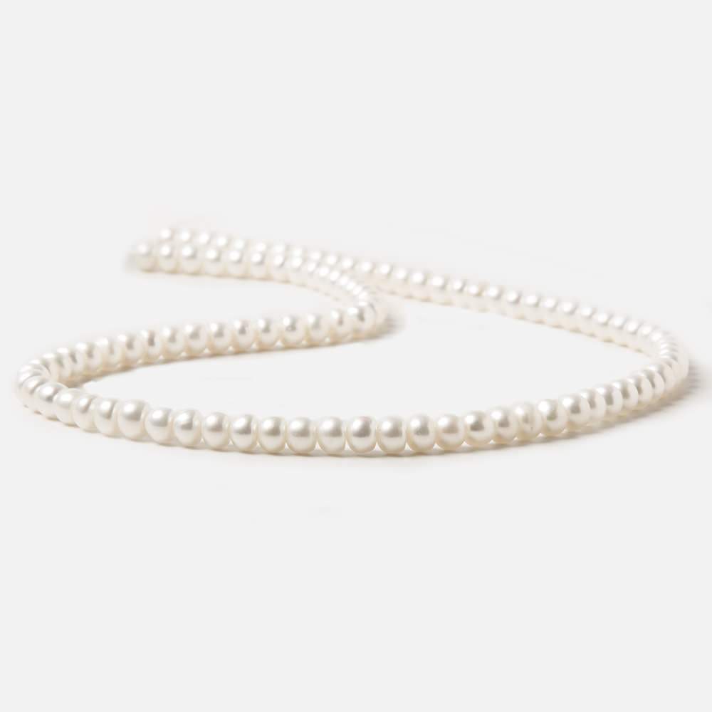 5mm Off White Center Drilled Button Freshwater Pearls 15.5 inch 100 pieces