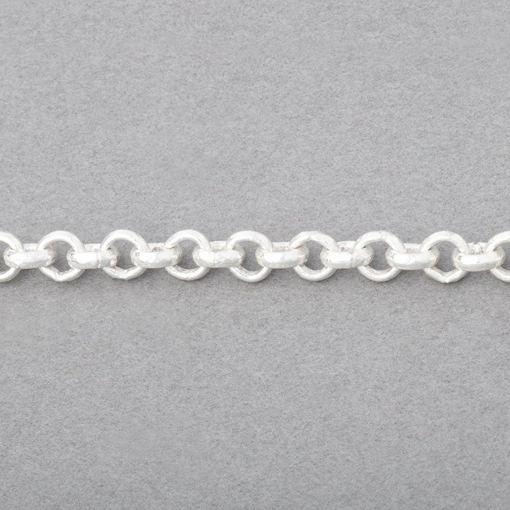 5mm Silver plated Rolo Link Chain by the foot