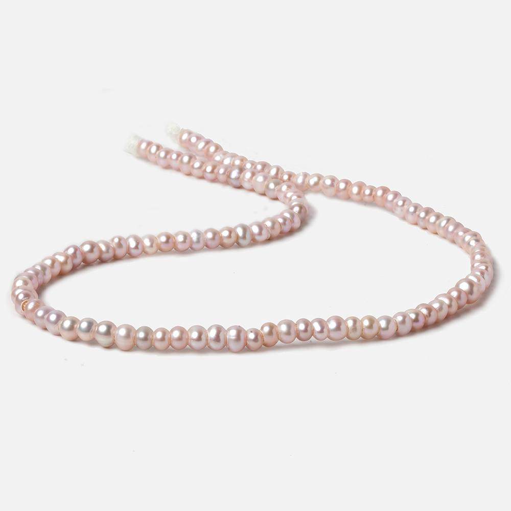 5mm Soft Pink Off Round 2.5mm Large Hole Pearls 15 inch 100 pieces