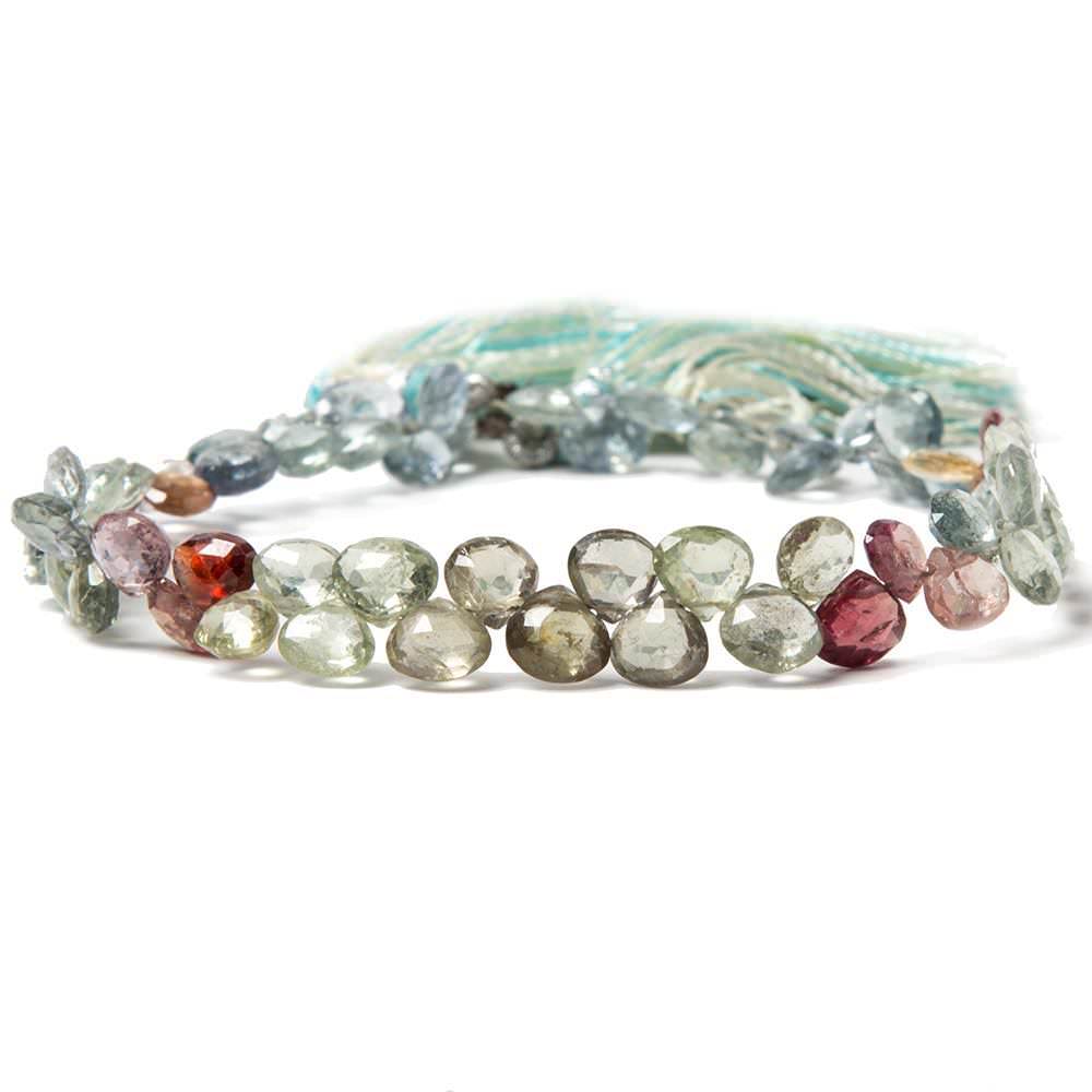 5mm Umba Multi-Color Sapphire Heart Briolette 8 inch 62 pieces