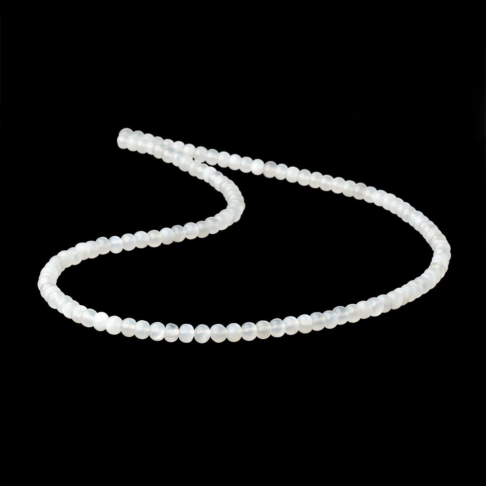 5mm White Moonstone Plain Rondelle Beads 18 inch 115 pieces AA