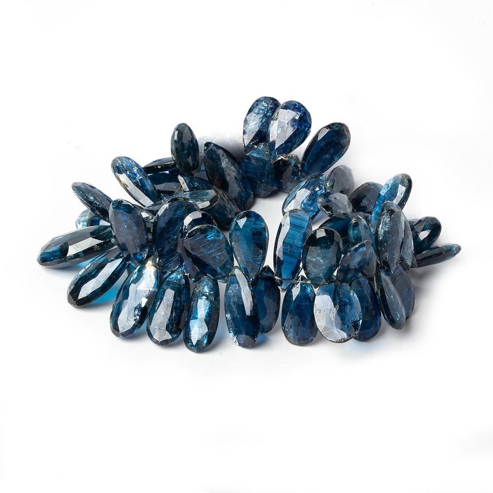 12x5mm Kyanite Faceted Pear Beads 7.5 inch 56 pieces