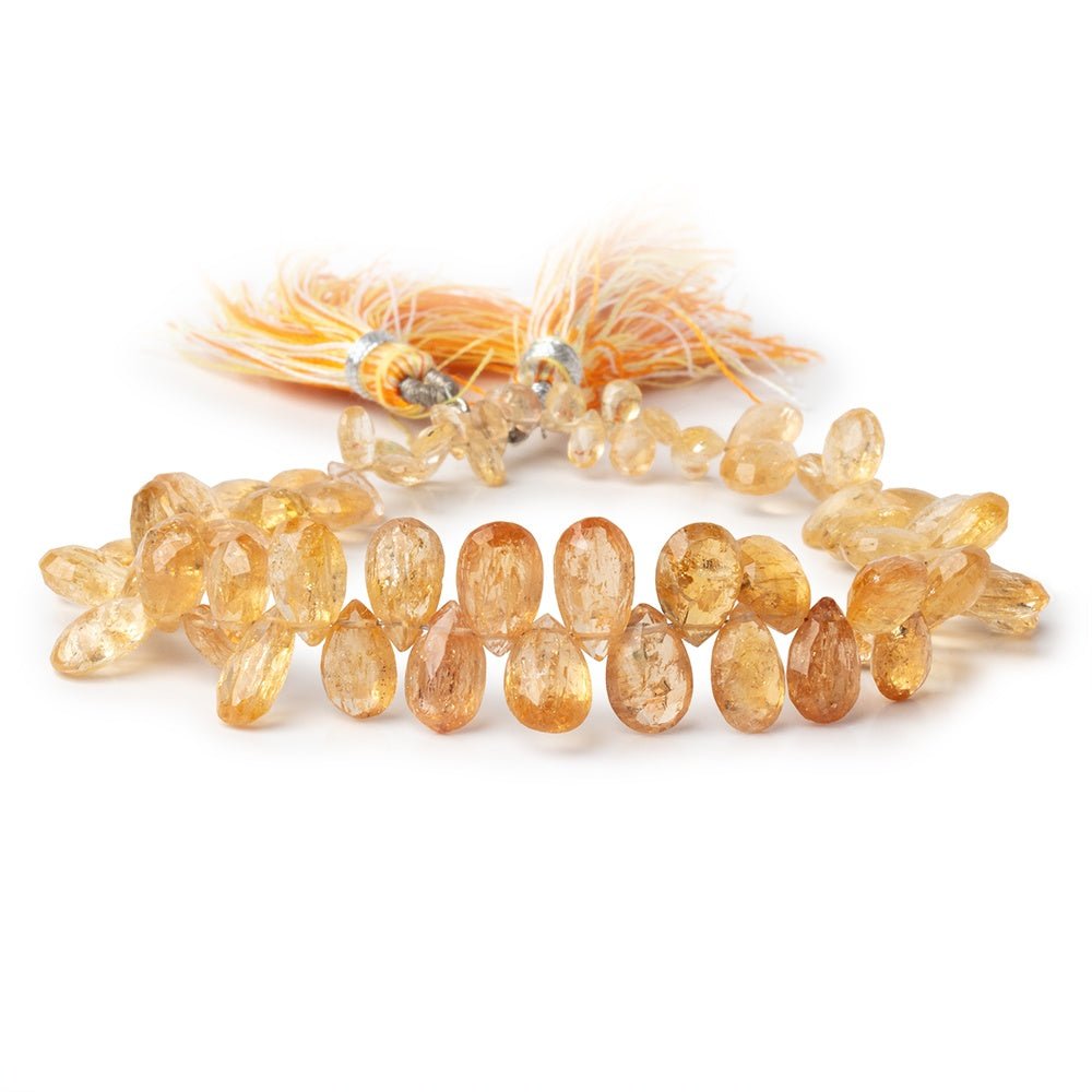 5x3-11x6mm Imperial Topaz Faceted Pear Beads 8 inch 66 pieces