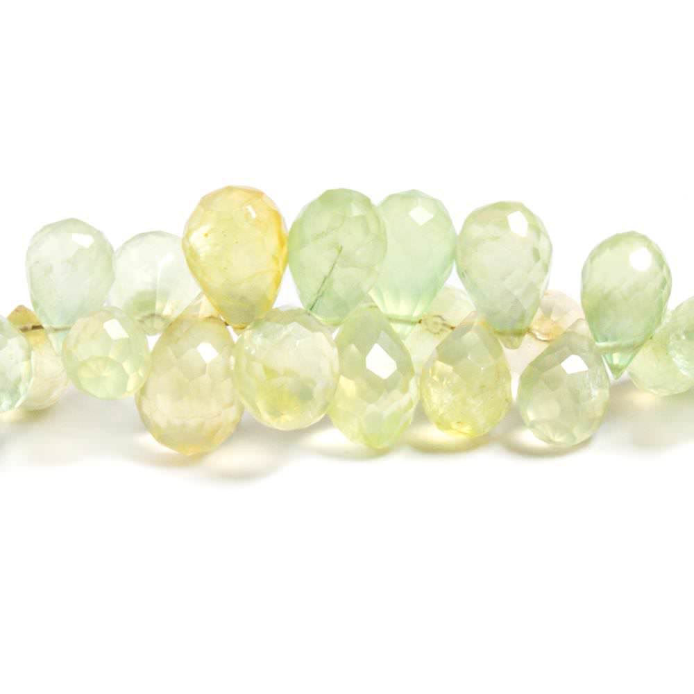 5x3-11x7mm Prehnite faceted tear drop beads 8 inch 80 pieces
