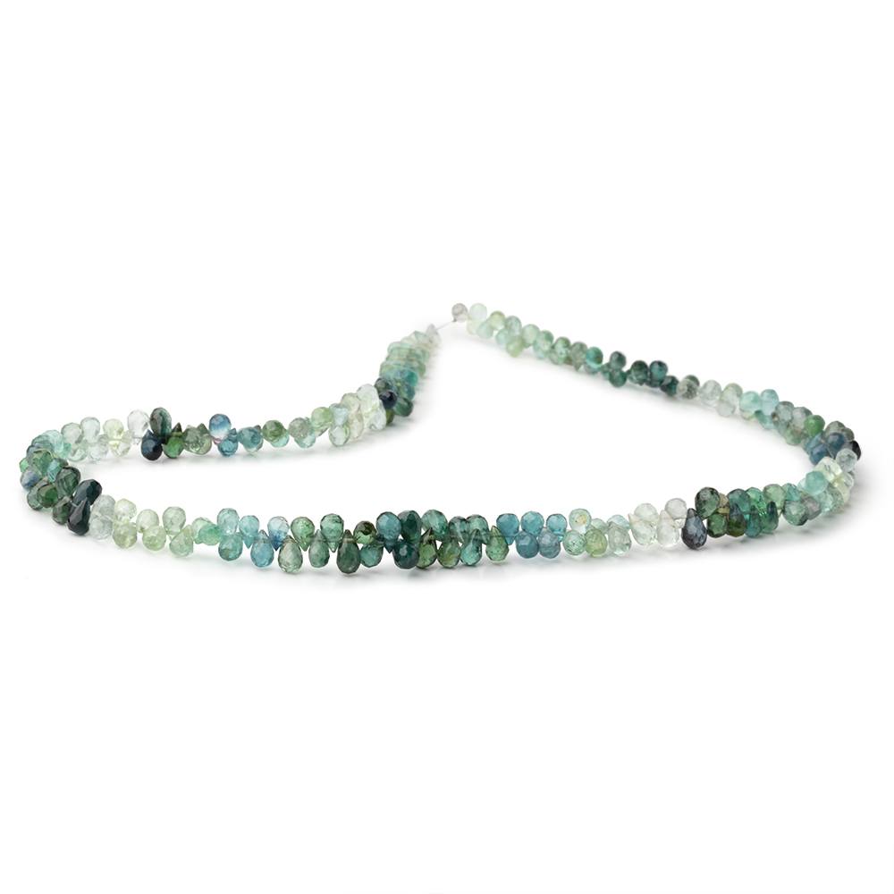 5x3-6x4mm Indicolite & Green Tourmaline Faceted Tear Drop 16 inch 187 Beads AA
