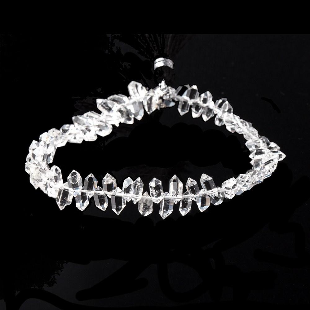 5x3-7x4mm Double Terminated Crystal Quartz Beads 7.5 inch 66 pieces