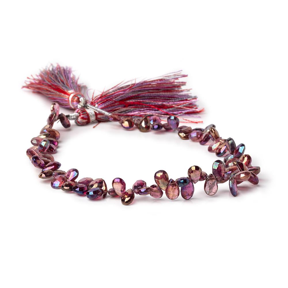 5x3-7x4mm Mystic Garnet Faceted Pear Beads 8 inch 78 pieces