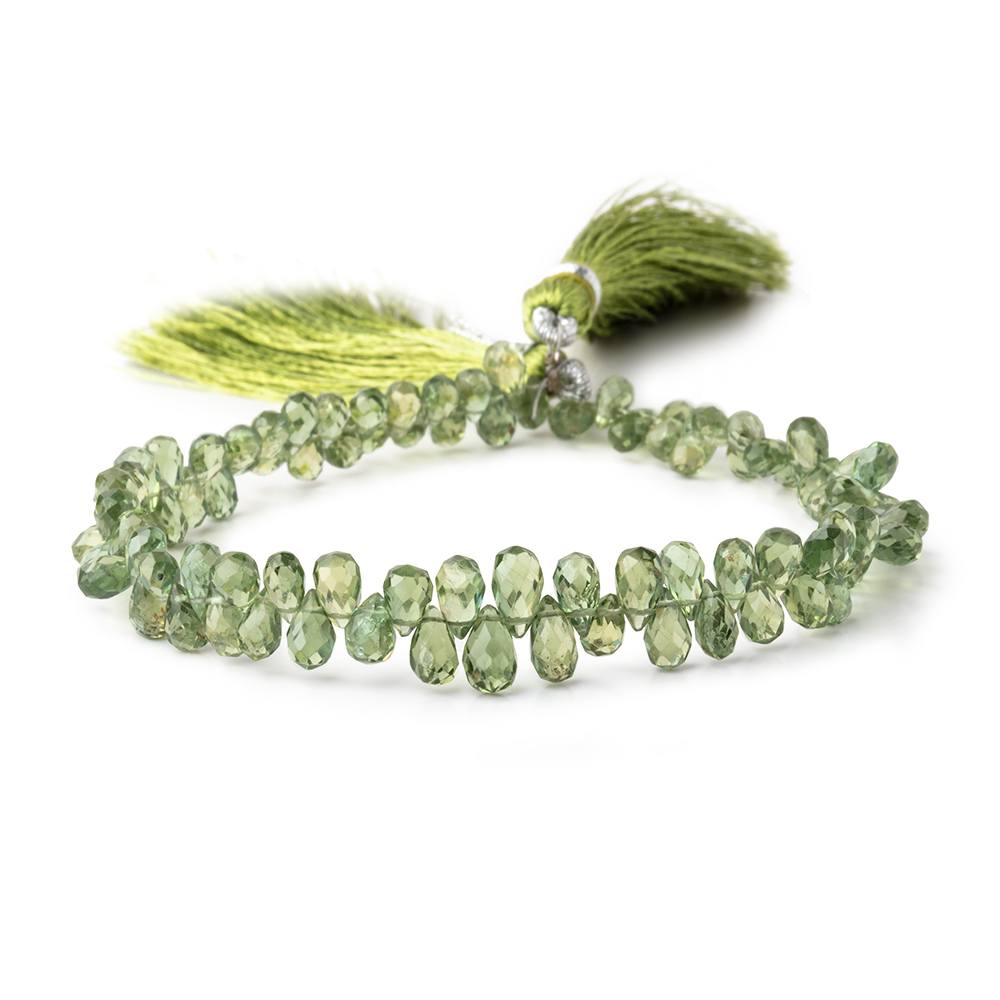 5x3-7x5mm Green Apatite Faceted Tear Drop Beads 8 inch 91 pieces