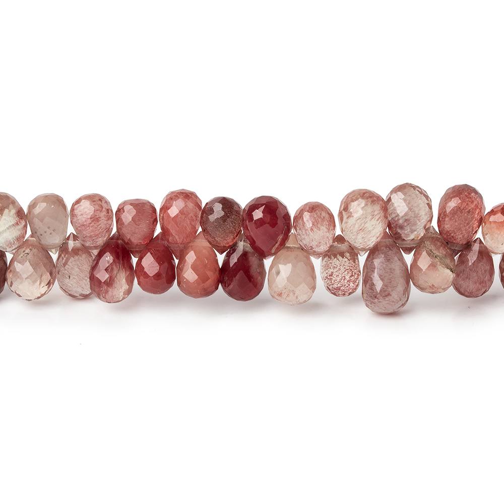 5x3-8x4mm Shaded Andesine faceted tear drop beads 8 inch 90 pieces