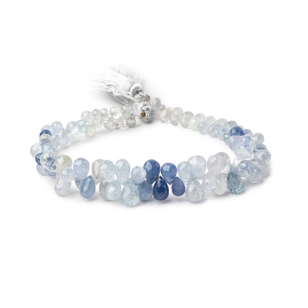 5x3-8x6mm Ceylon Sapphire Faceted Tear Drop Beads 7.5 inch 90 pieces AA