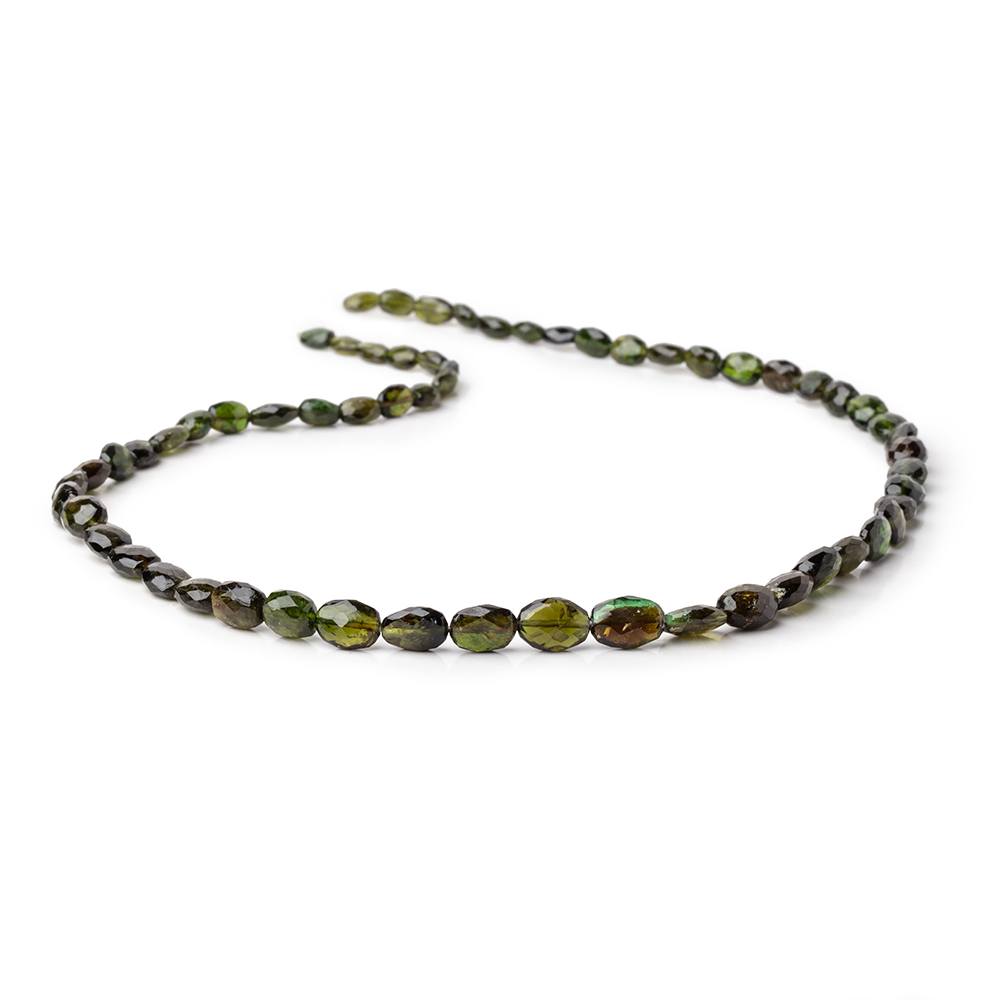 5x3-8x6mm Chrome Tourmaline Faceted Oval Beads 14.5 inch 55 pieces