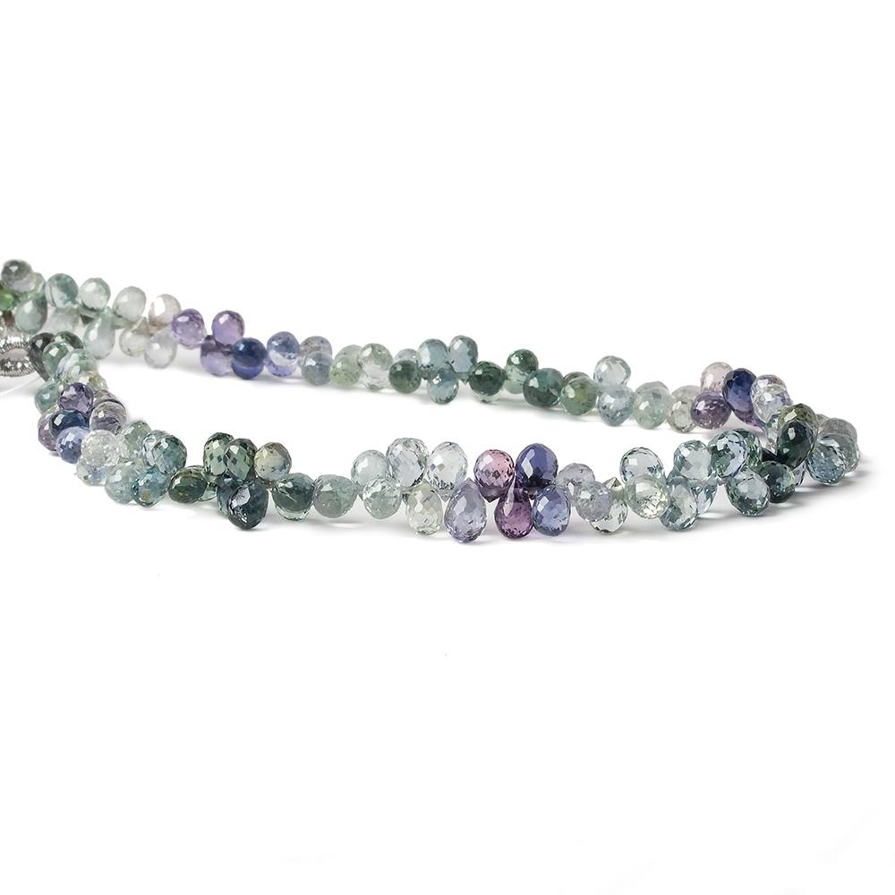 5x3mm Multi Color Sappphire Faceted Tear Drop Beads 7.5 inch 126 pieces