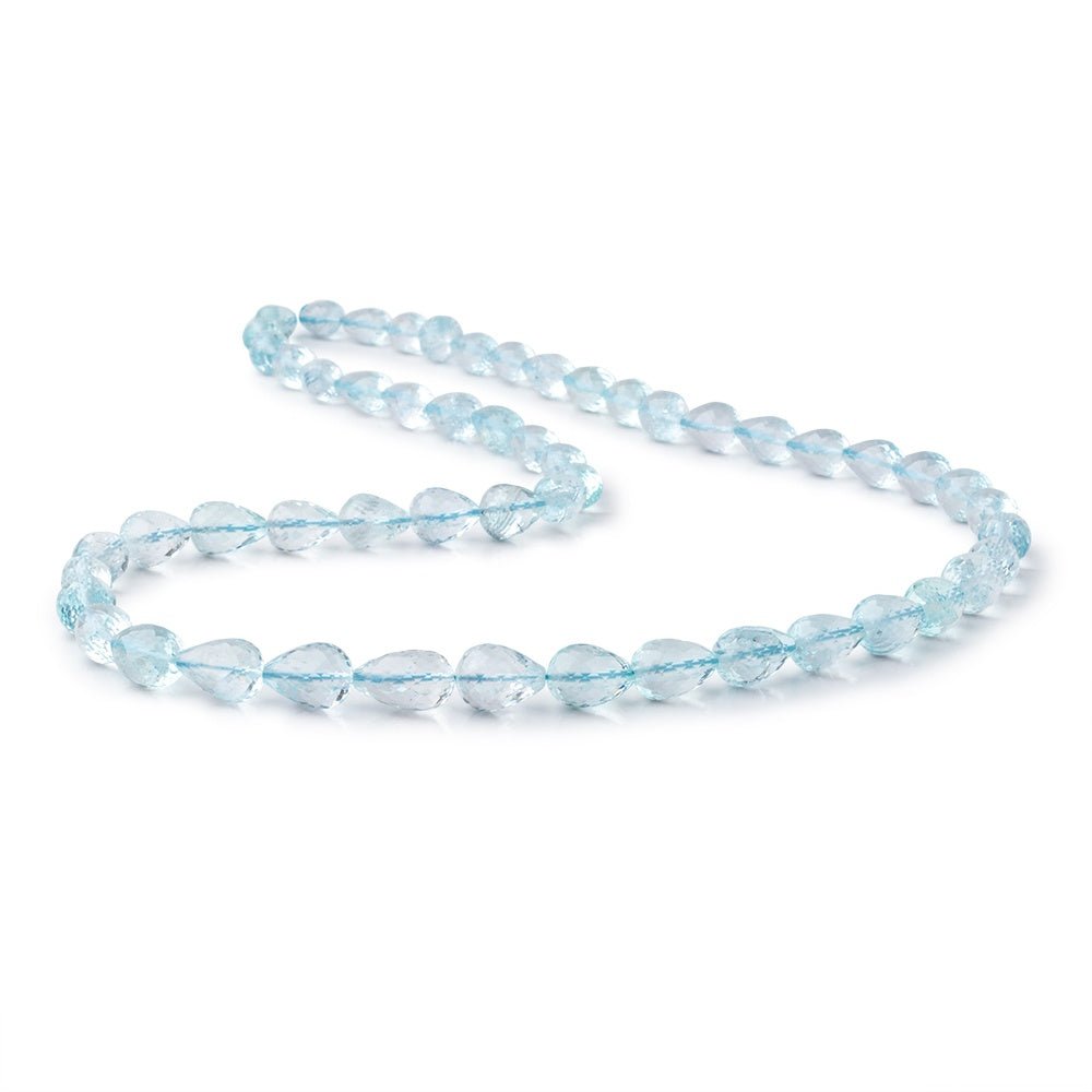 5x4-10x8mm Aquamarine Faceted Tear Drops 18 inch 54 beads AA