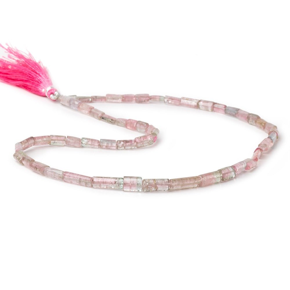 5x4-13x5mm Multi Color Tourmaline Natural Tube Beads 16 inch 53 pieces AA