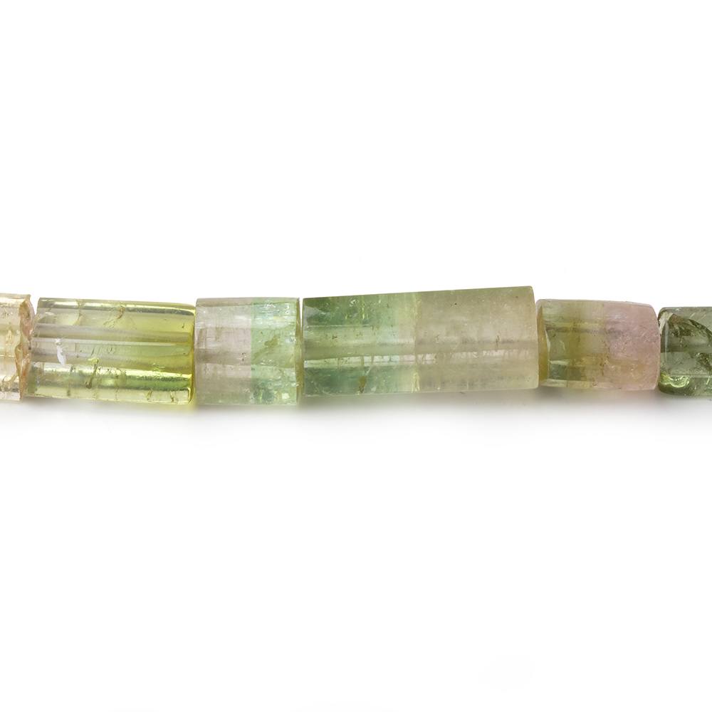5x4-16x6mm Polychromatic Tourmaline Natural Tubes 18 inch 42 Beads AA
