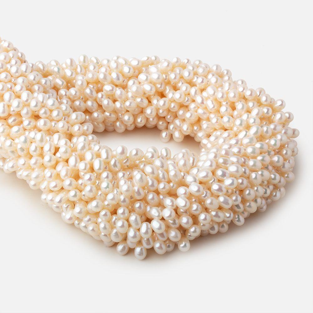 4x6mm Off White top drilled Oval freshwater pearls 15.5 inch 133 pieces A