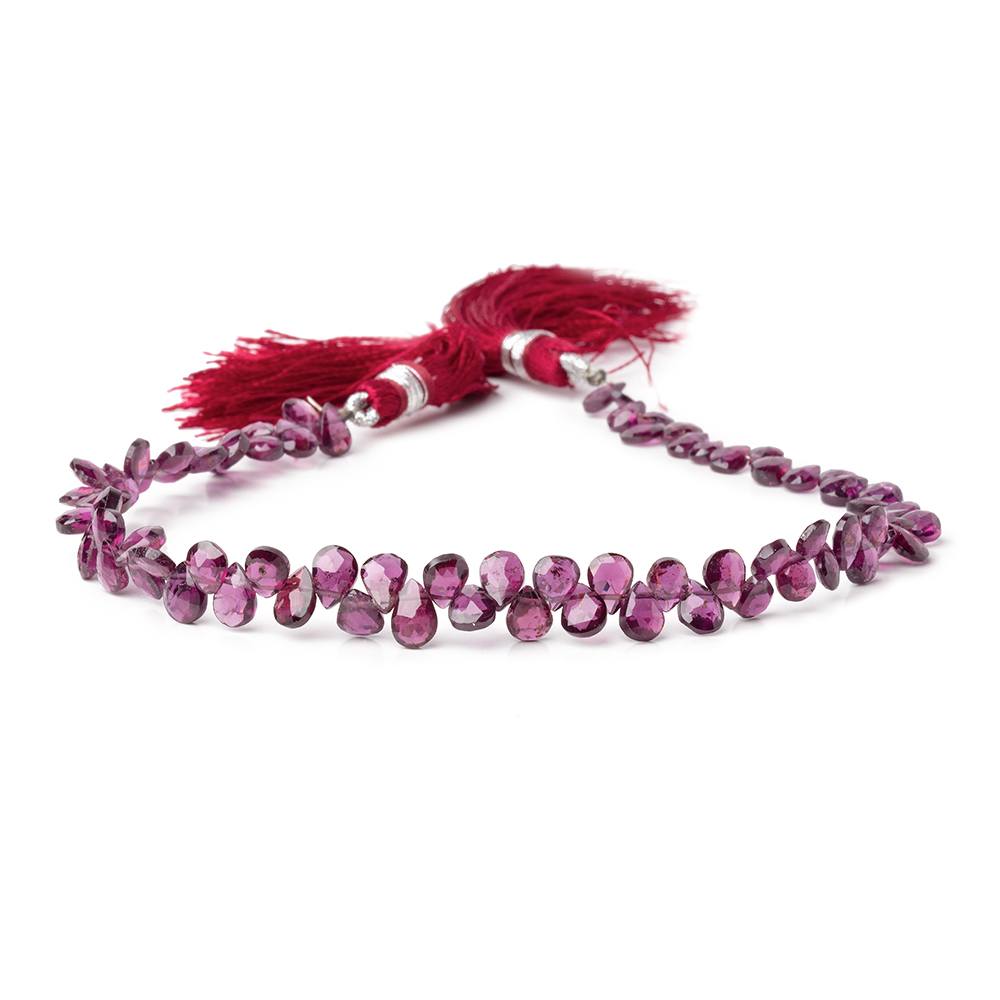 5x4-6x5mm Rhodolite Garnet Faceted Pear Beads 9 inch 74 pieces
