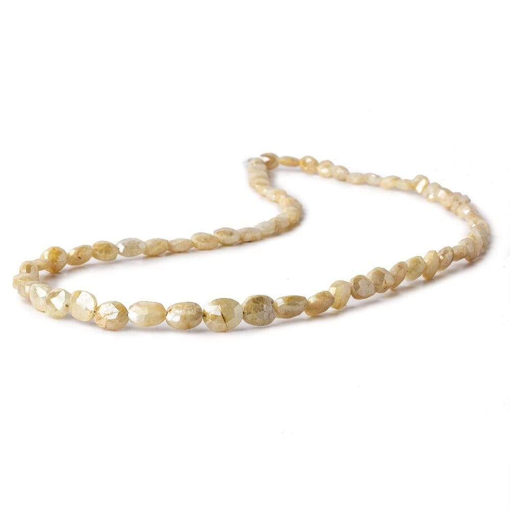 5x4-6x5mm Silverite Yellow Sapphire straight drilled faceted ovals 15 inch 69 beads