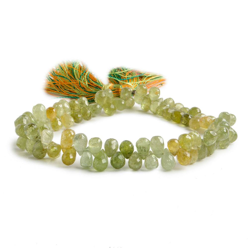 5x4-8x5mm Grossular Garnet faceted tear drop beads 8 inch 84 beads