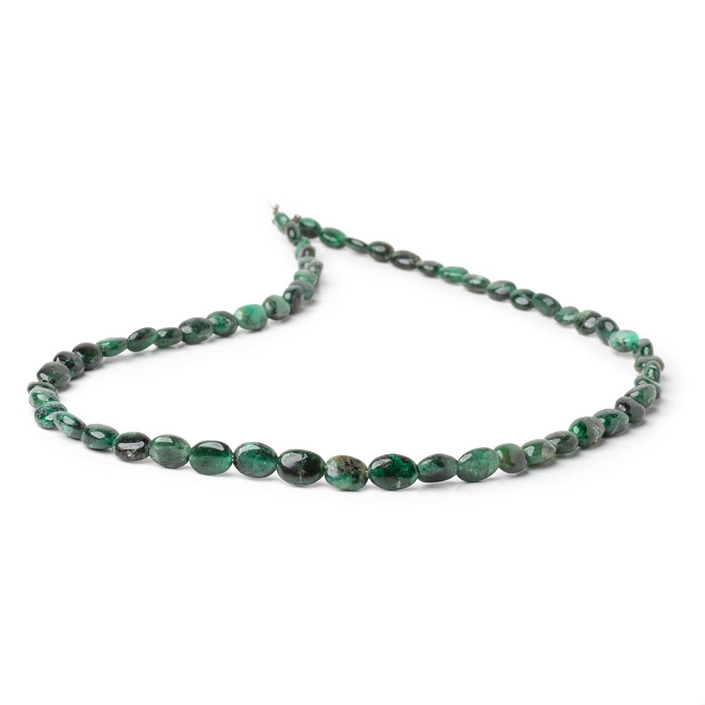5x4-8x6mm Emerald Plain Oval Beads 14.5 inch 54 pieces