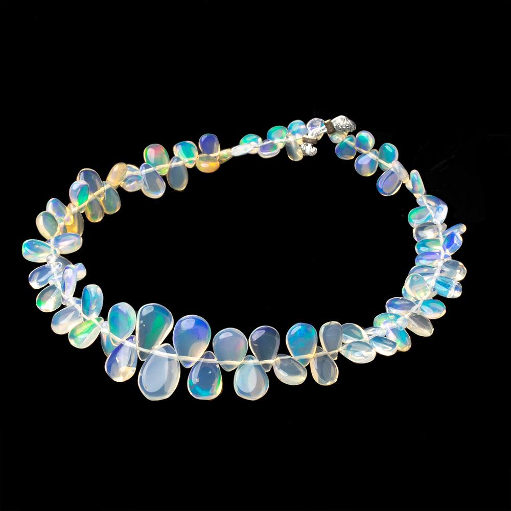 5x4-8x6mm Ethiopian Opal Plain Pear Beads 8 inch 74 pieces