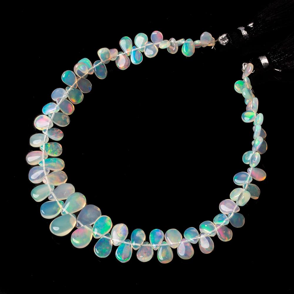 5x4-8x6mm Ethiopian Opal Plain Pears 8 inch 76 beads