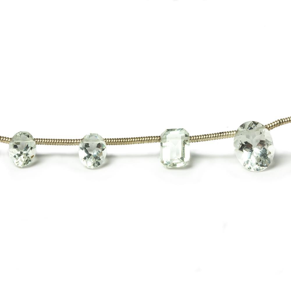 5x4mm-9x7mm Prasiolite Beads Assorted Shapes 12 pieces