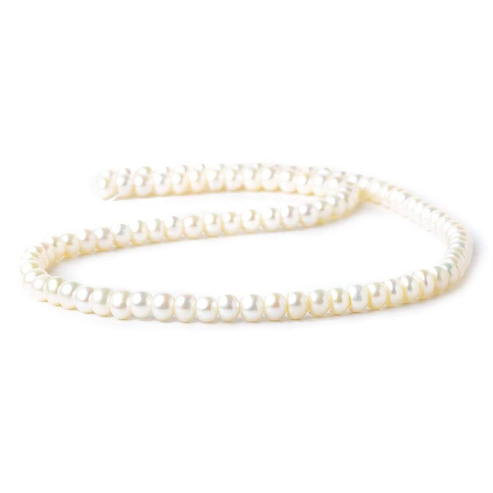 5x4mm Cream Center Drilled Button Freshwater Pearl 94 pieces